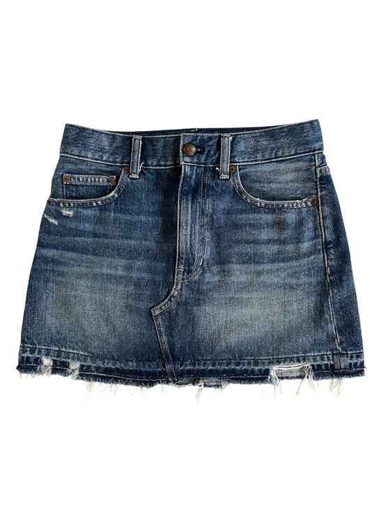 Madewell Dresses & Skirts - MADEWELL Classic style Denim Mini Skirt Distressed Frayed Hem size 23 EUC